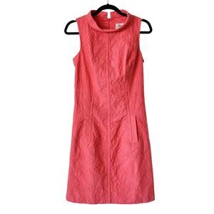 MILLY of New York Cotton Coral  Sleeveless Shift Dress size 4 S